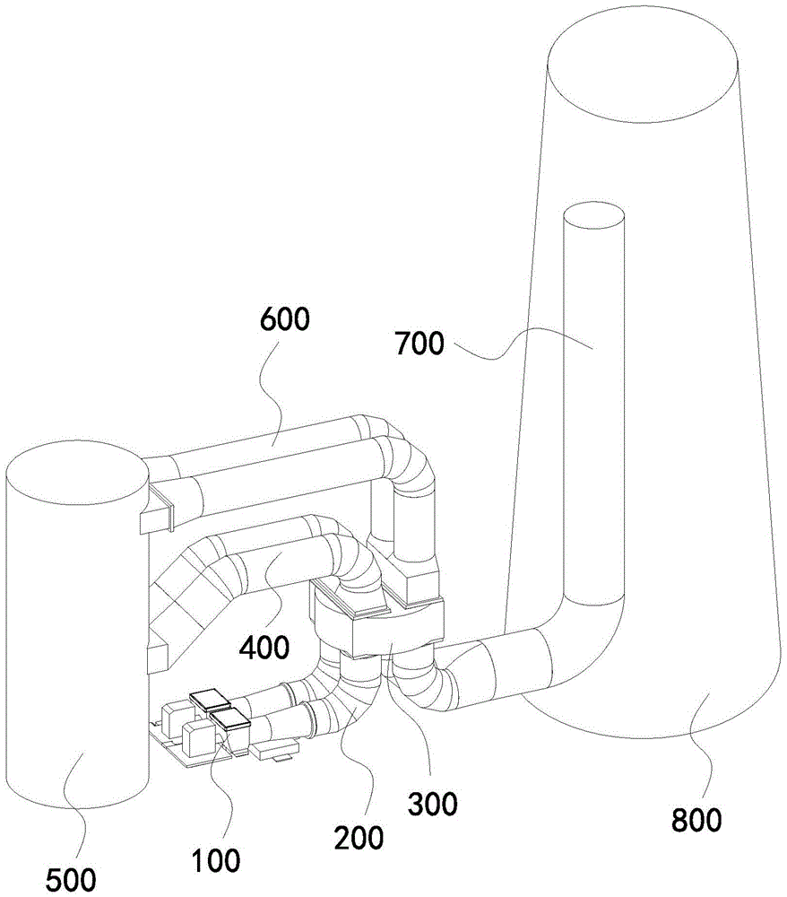 Dust remover rear flue gas system provided with flue gas heat exchanger