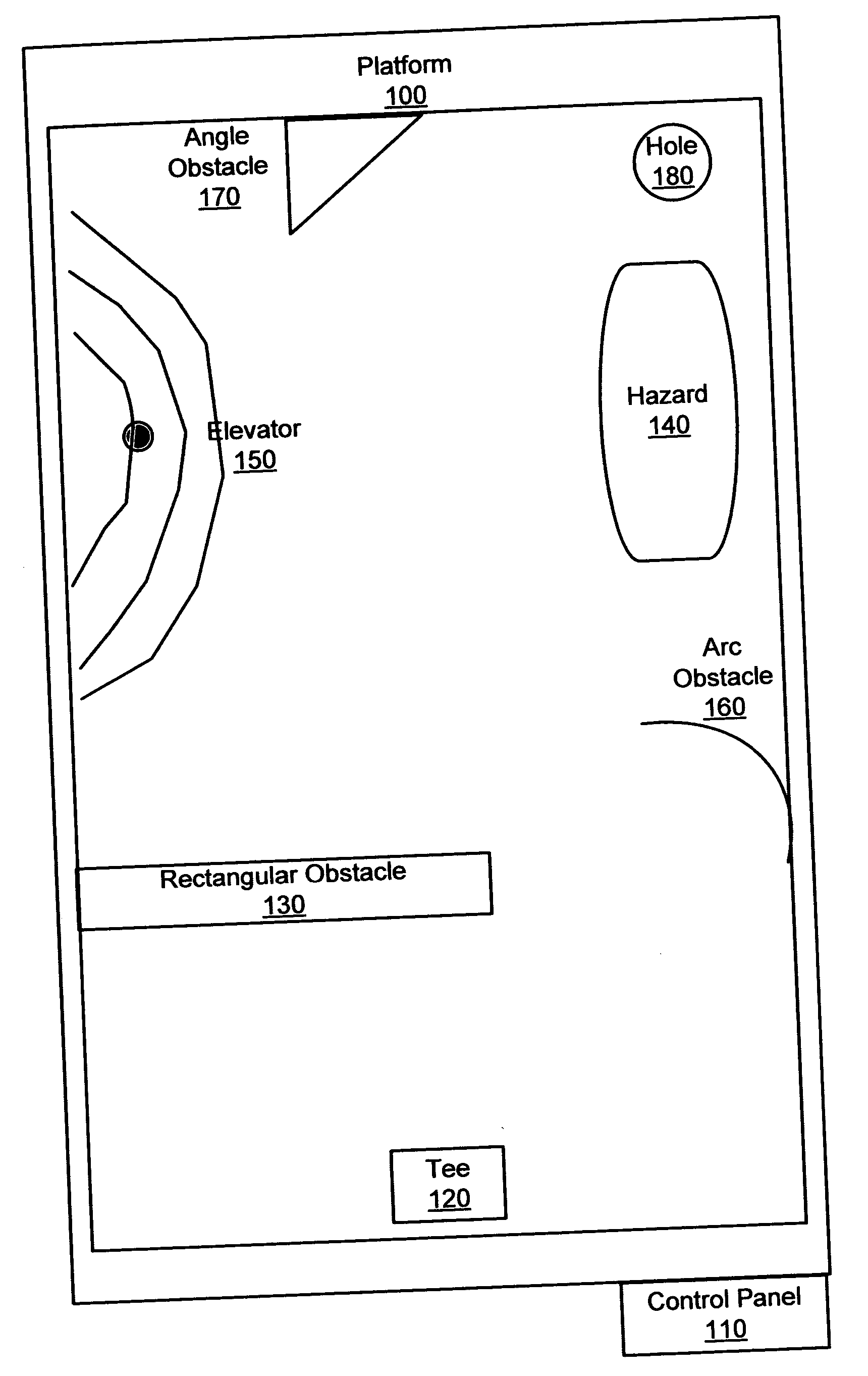 Configurable single platform mini golf course