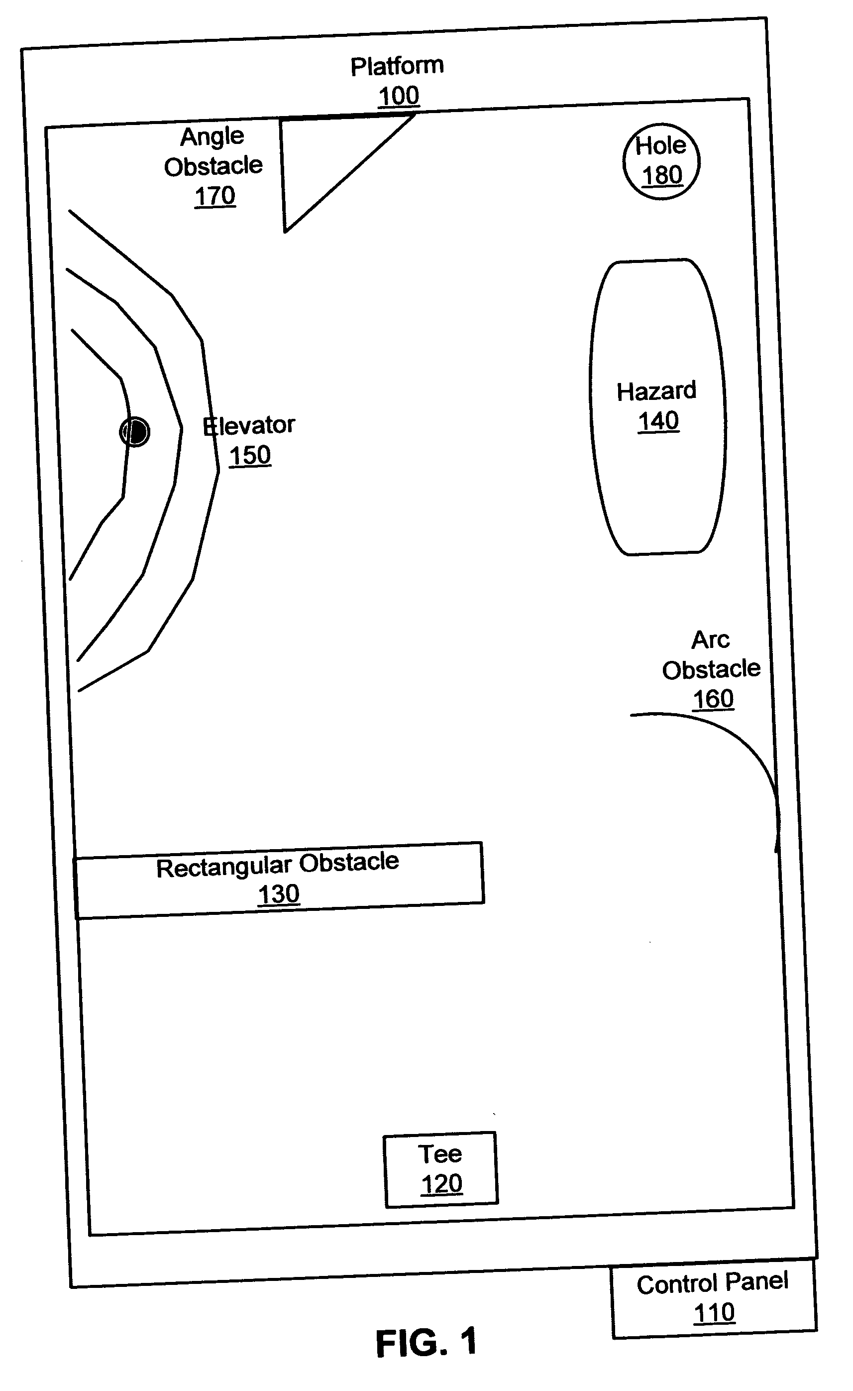 Configurable single platform mini golf course