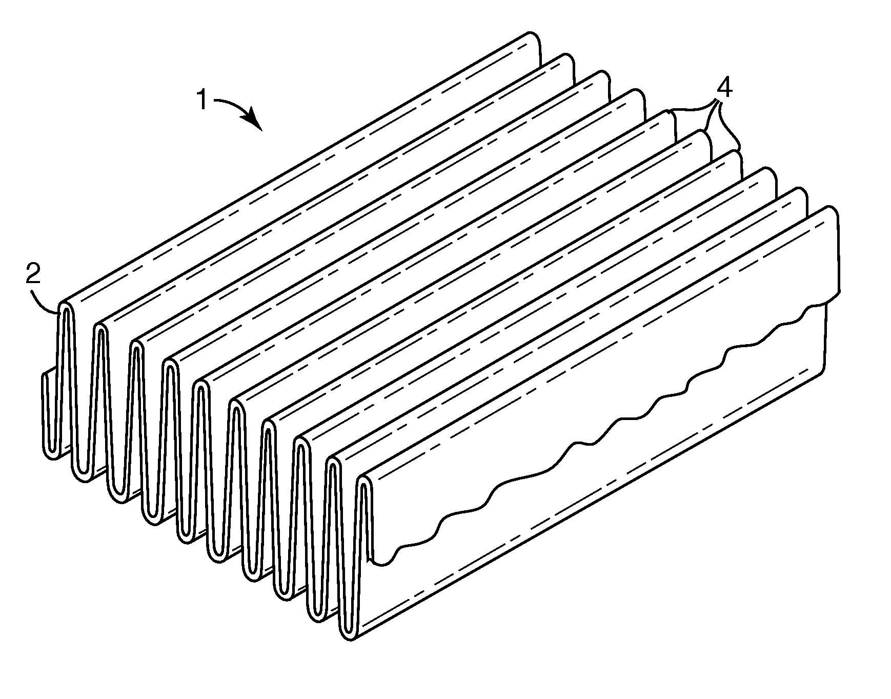 Pleated filter with bimodal monolayer monocomponent media