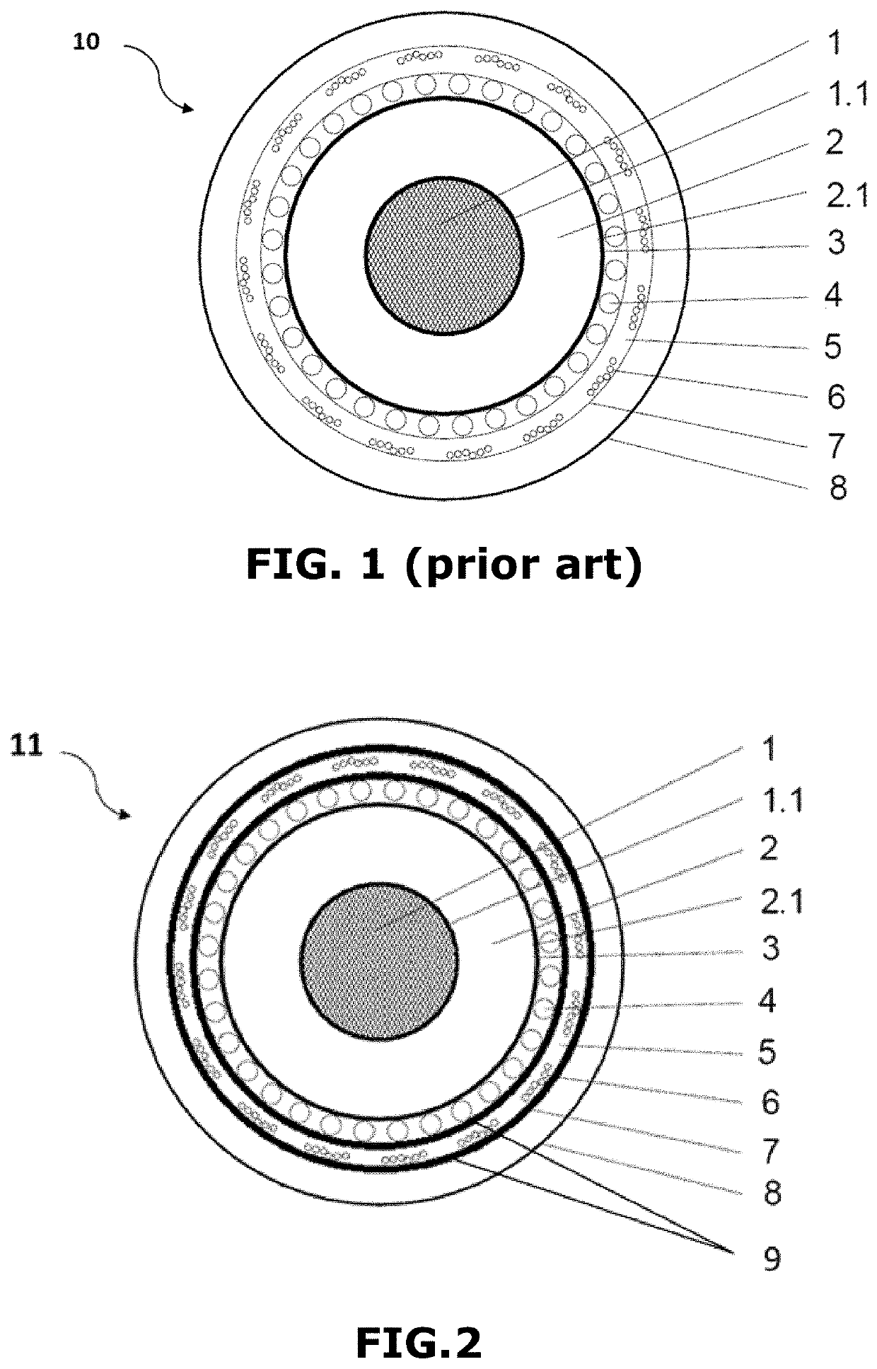 Device comprising a cable or cable accessory containing a fire-resistant composite layer