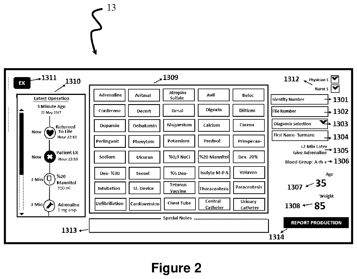 Pendant device and patient treatment and reporting method