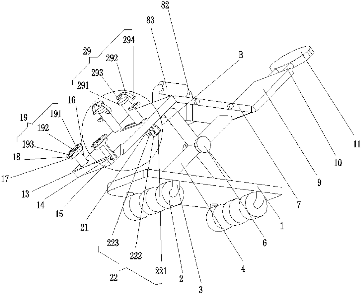 Gynecological examining bed device