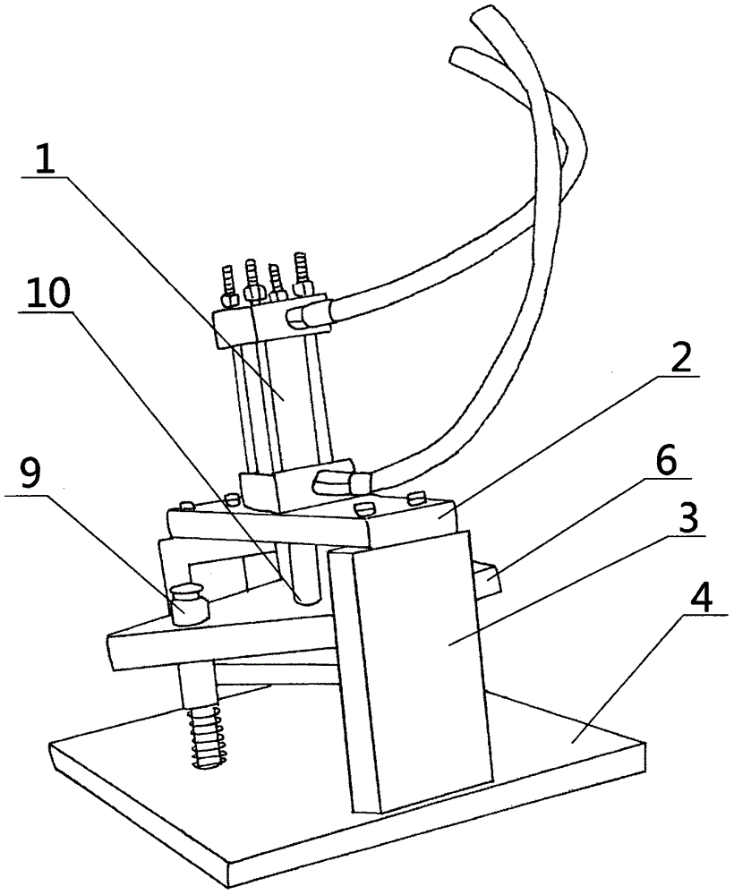 Panel fixing device used during 45-degree angle cutting of door plank panel