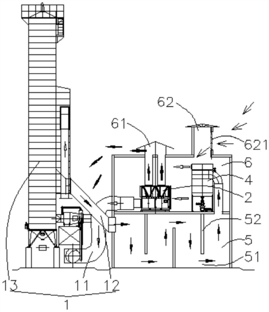 Continuous grain heat pump drying system