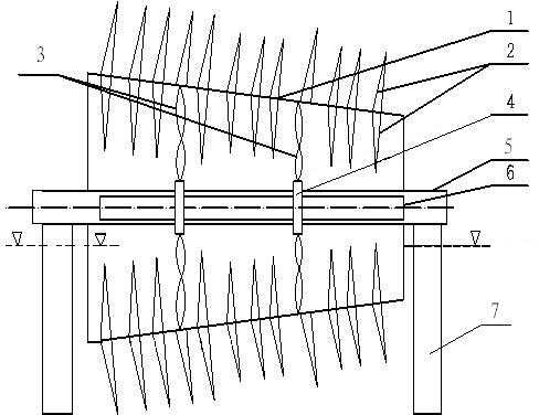 Device for photocatalytic abatement of organic pollution of riverway