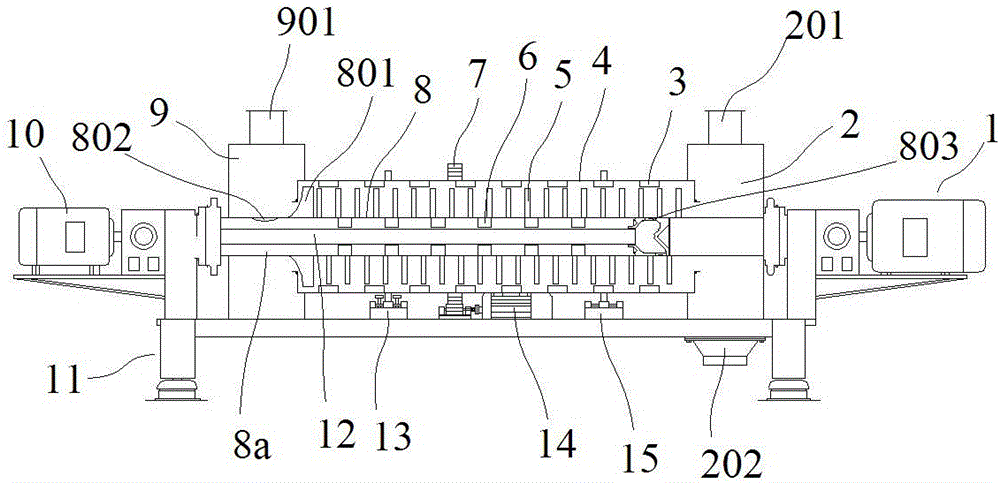 A countercurrent sludge drying device