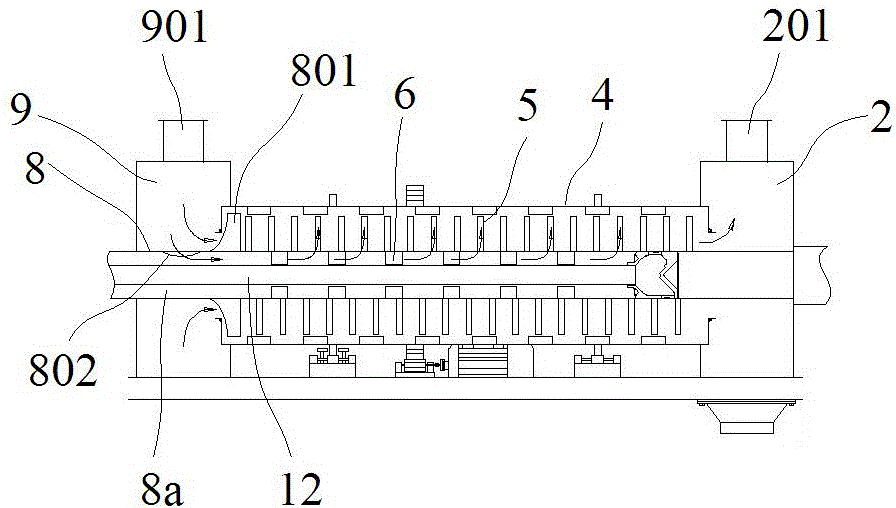 A countercurrent sludge drying device