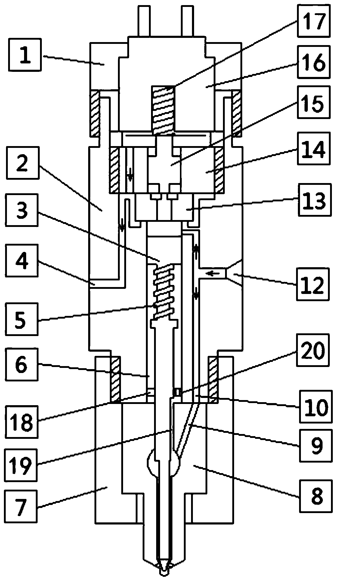 Electrically-controlled pressure-storage oil injector