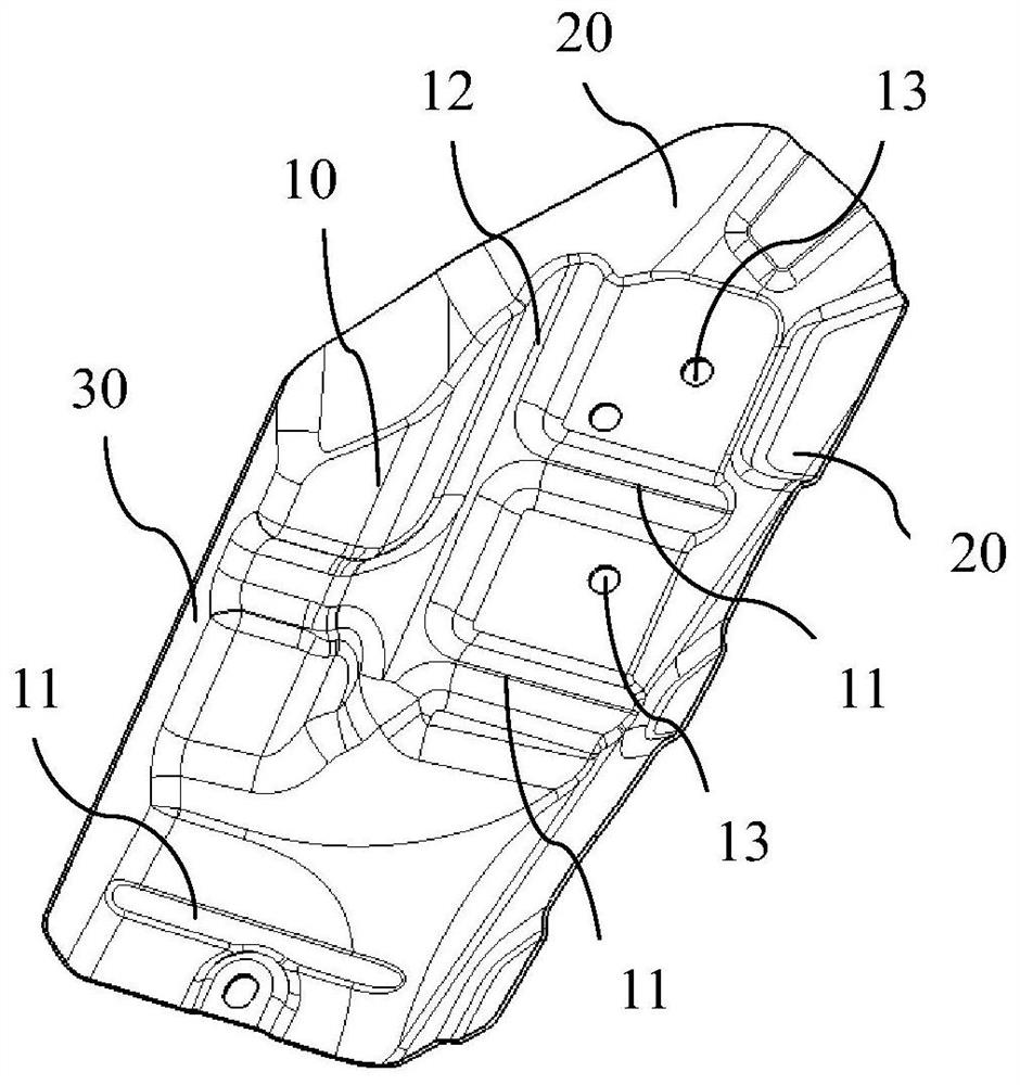 Automobile front cabin cover hinge reinforcing plate