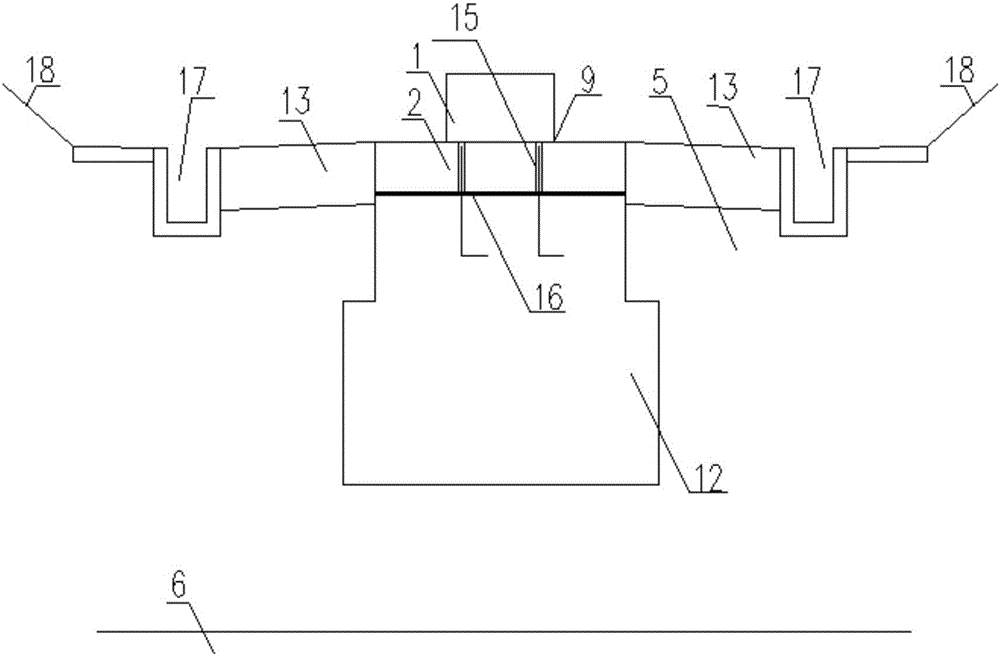 Medium-low-speed magnetic levitation single line excavation section independent pier column type bearing rail beam transition section structure