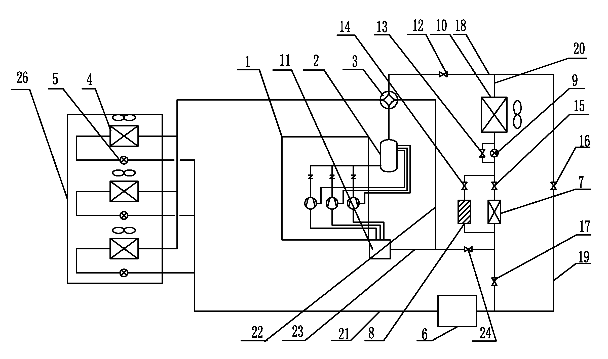 Multi-connected unit phase change energy storage hot liquid defrosting system