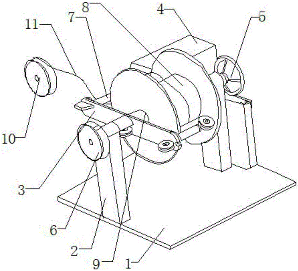 Straw rope winding device for environmental sanitation