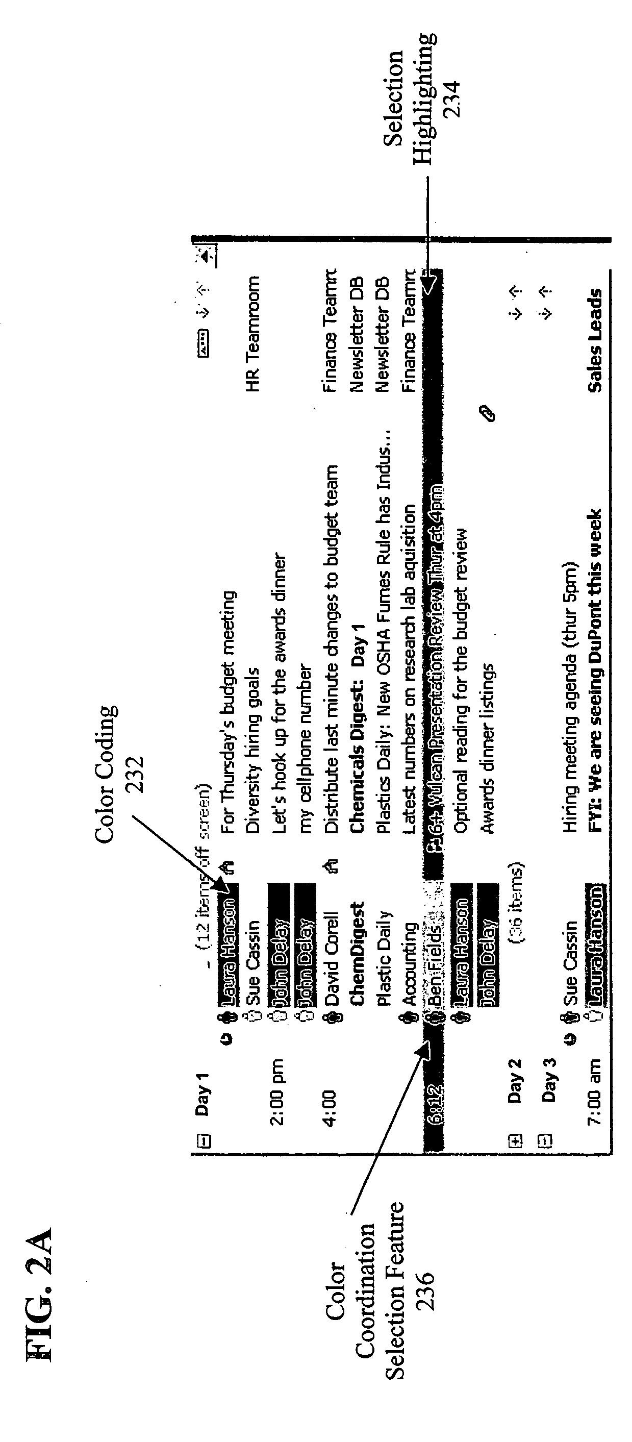 System and method for color coding list items