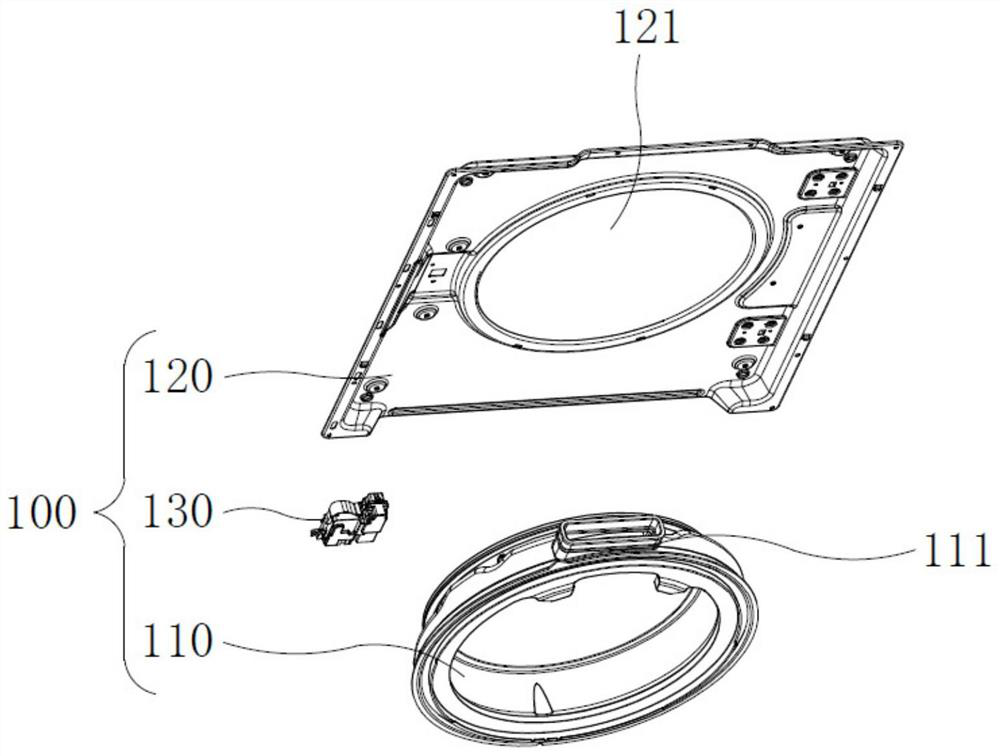 Pressing door and washing machine