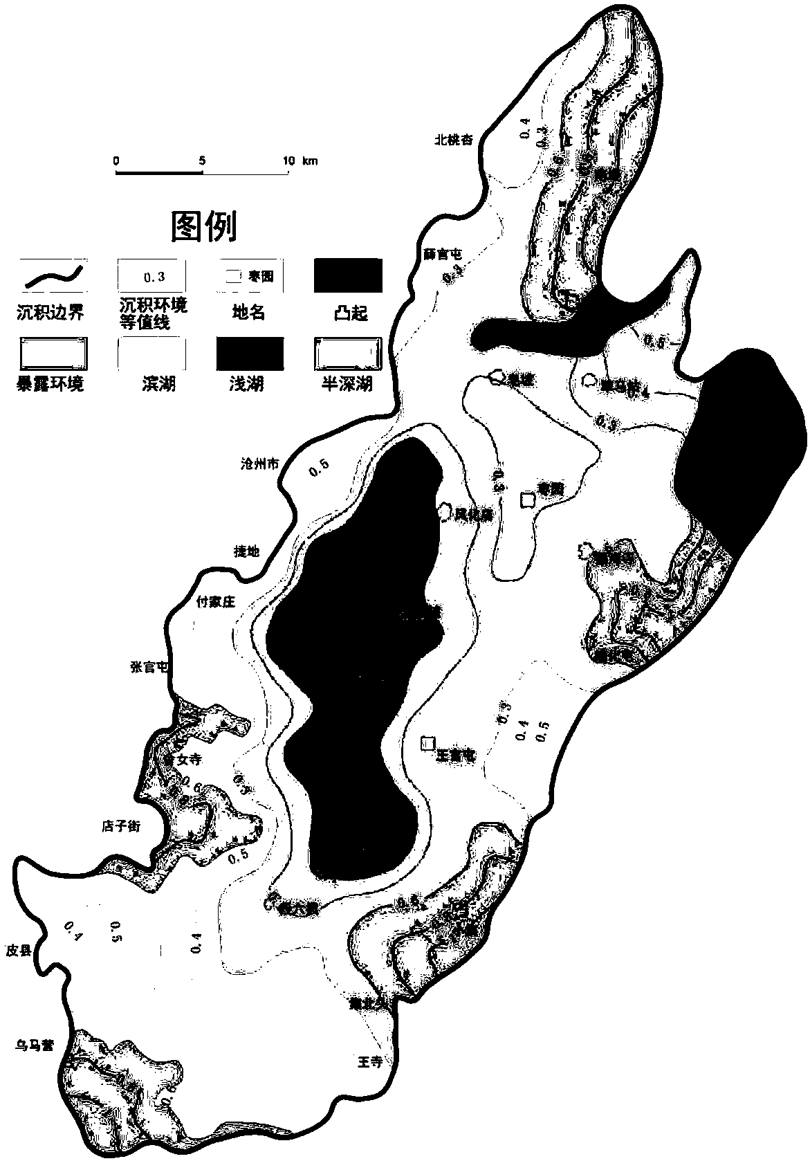 Continental lake basin sedimentation micro-facies plane distribution map compiling method