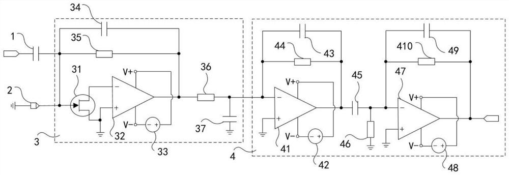 Weak pulse signal amplification circuit and tiny dust detector