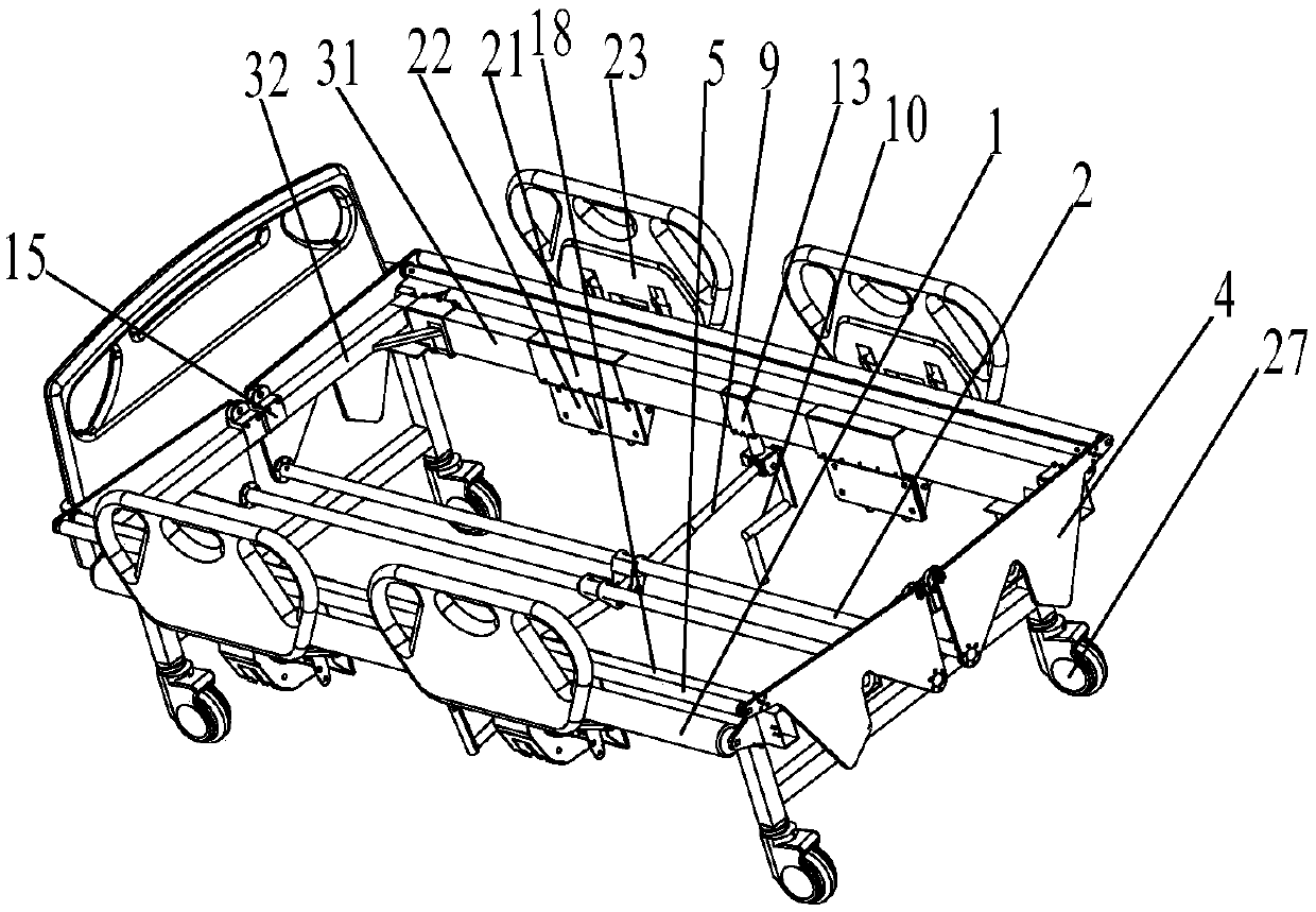 Sickbed for assisting automatic turn-over and transfer for patients