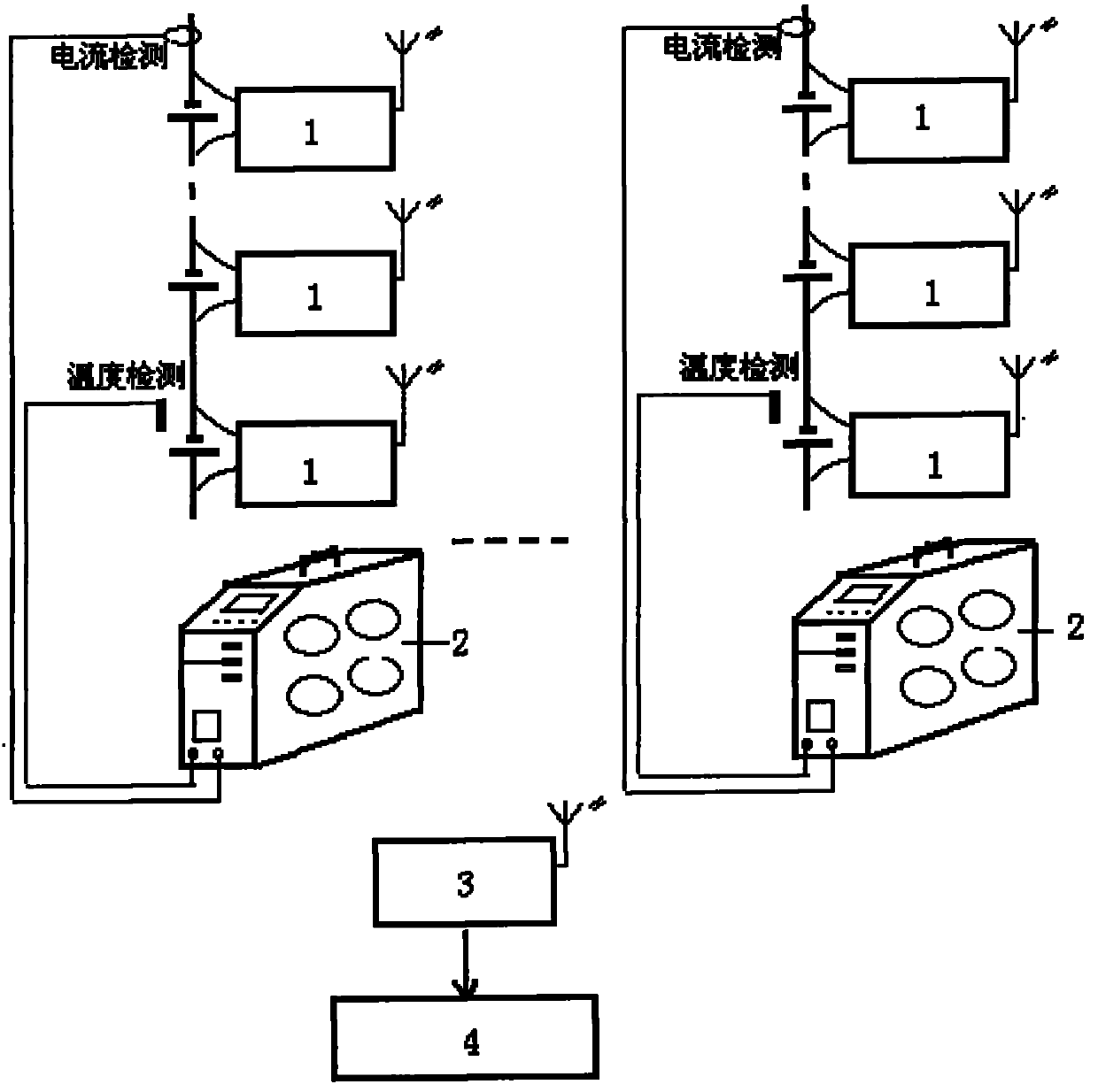 Remote measuring system of storage batteries