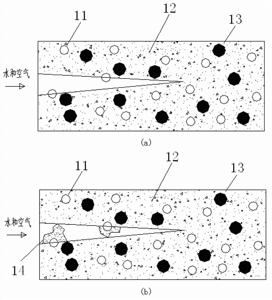 Compound capsule underground structure concrete self-repairing system provided with aerobic microorganisms inside