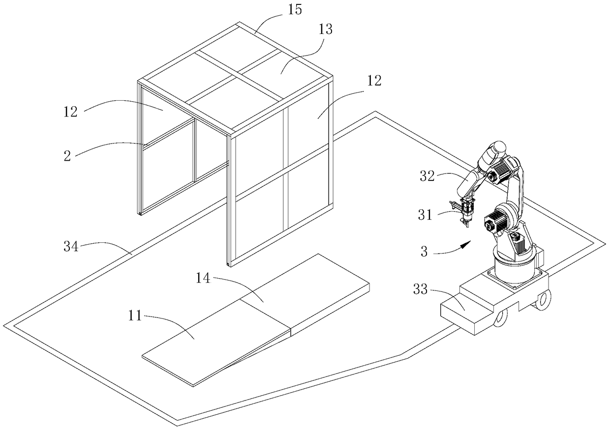 A kind of assembly equipment of wooden box and the assembly method of wooden box