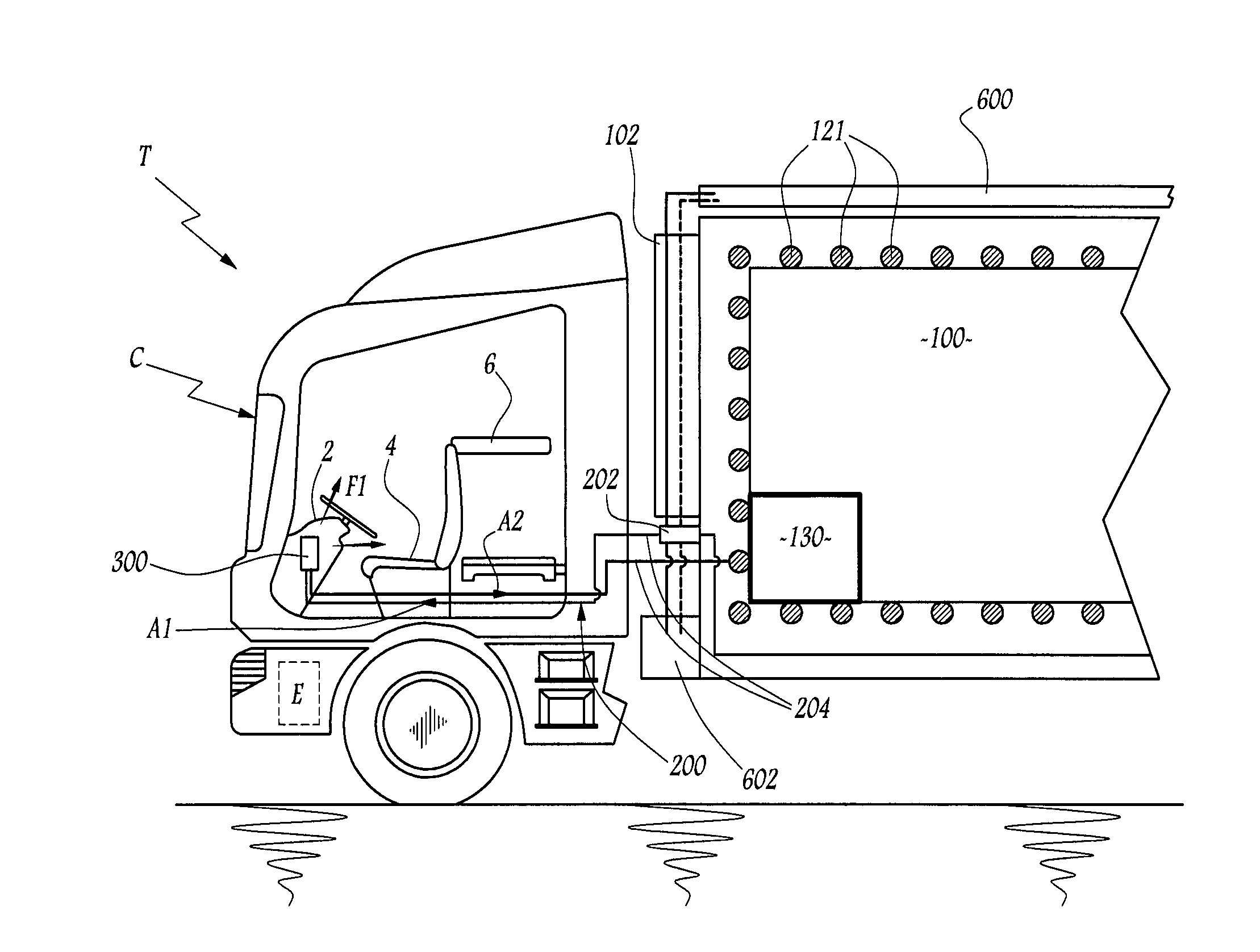 Truck with a refrigerated compartment