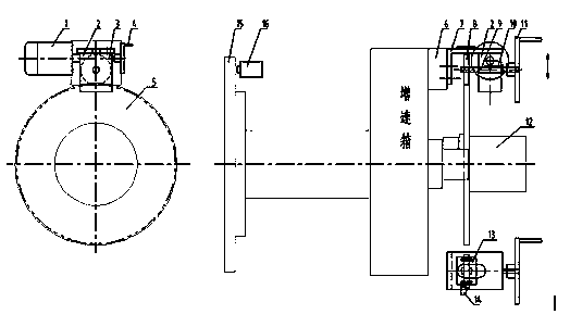 Driving device and driving method for wind turbine high-speed shaft