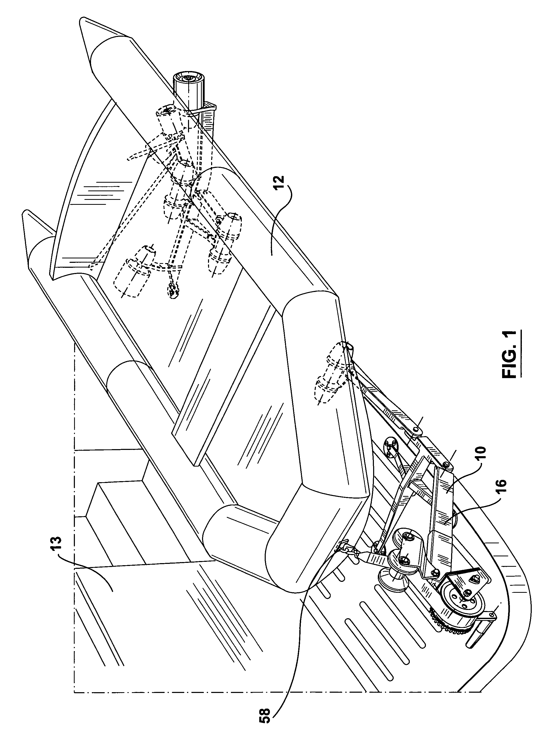 Support assembly for loading and securing a tender