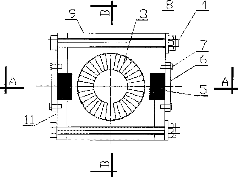 Vertical spacing -type lead shearing three-dimensional vibration isolation device