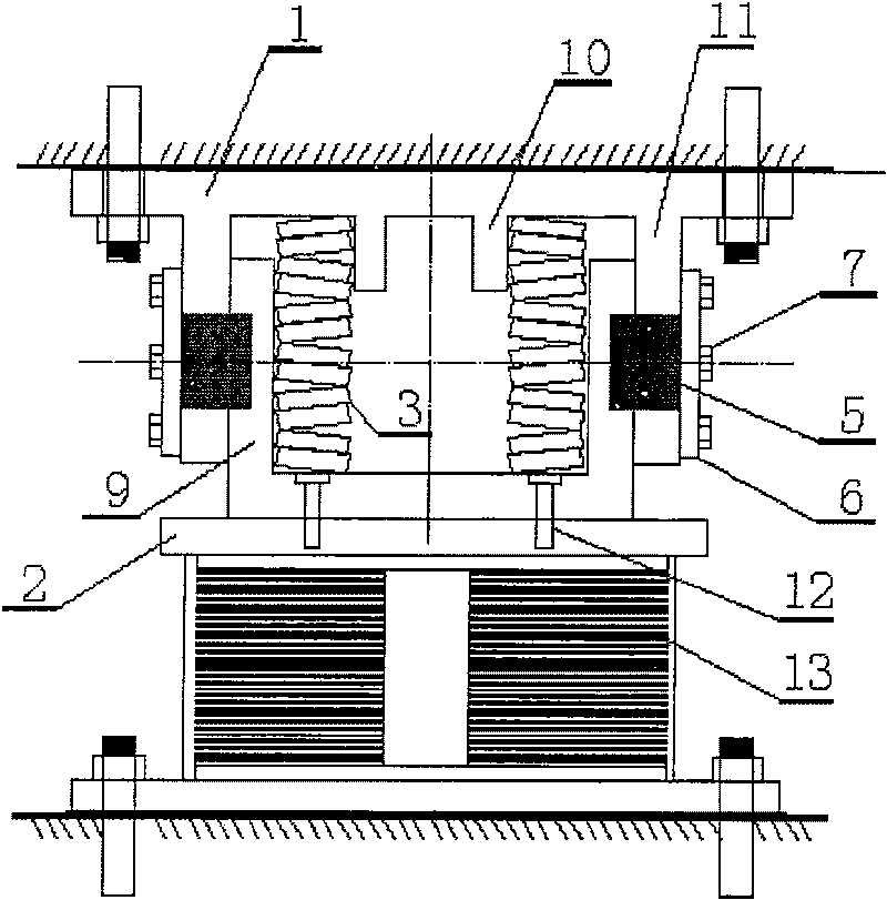 Vertical spacing -type lead shearing three-dimensional vibration isolation device