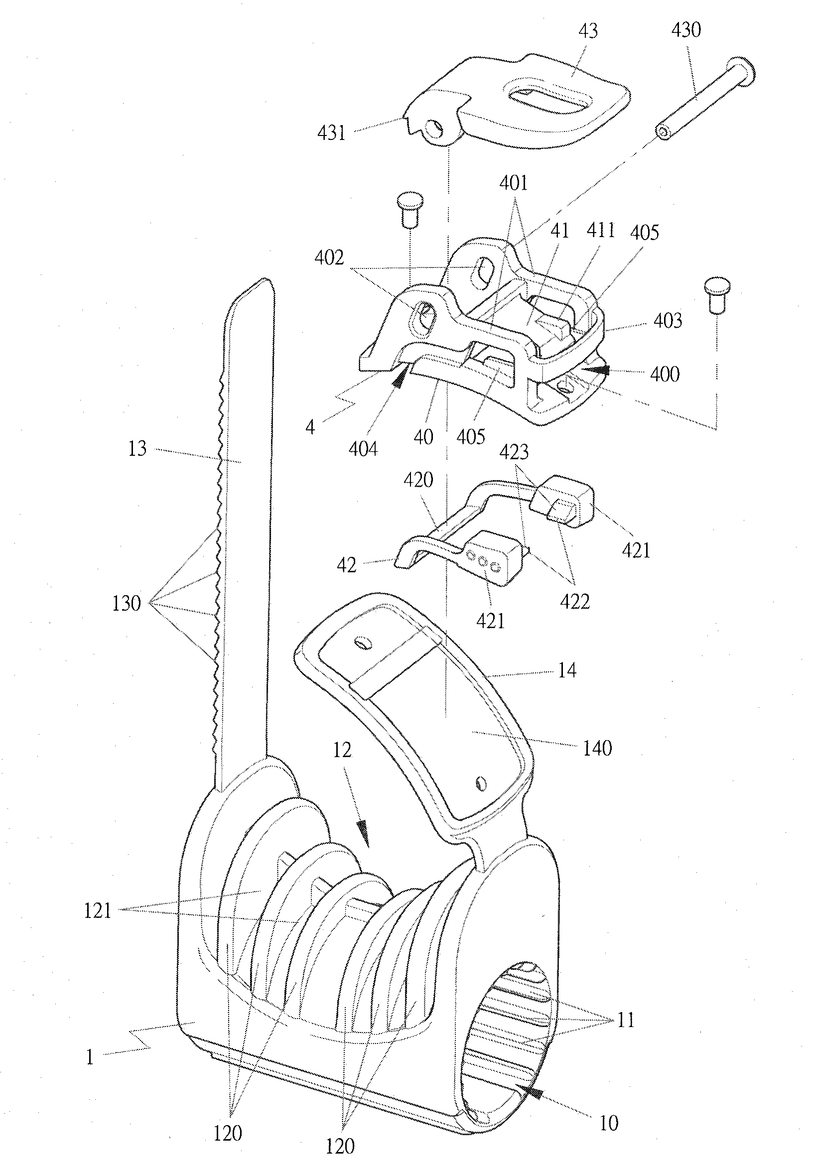 Fixing assembly for carrying a bike