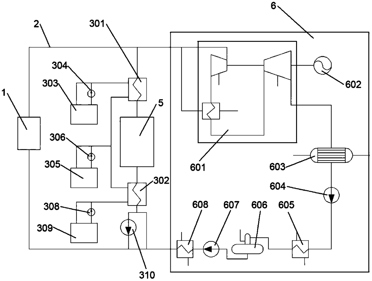 Composite heat storage and extraction system and method suitable for peaking power generation