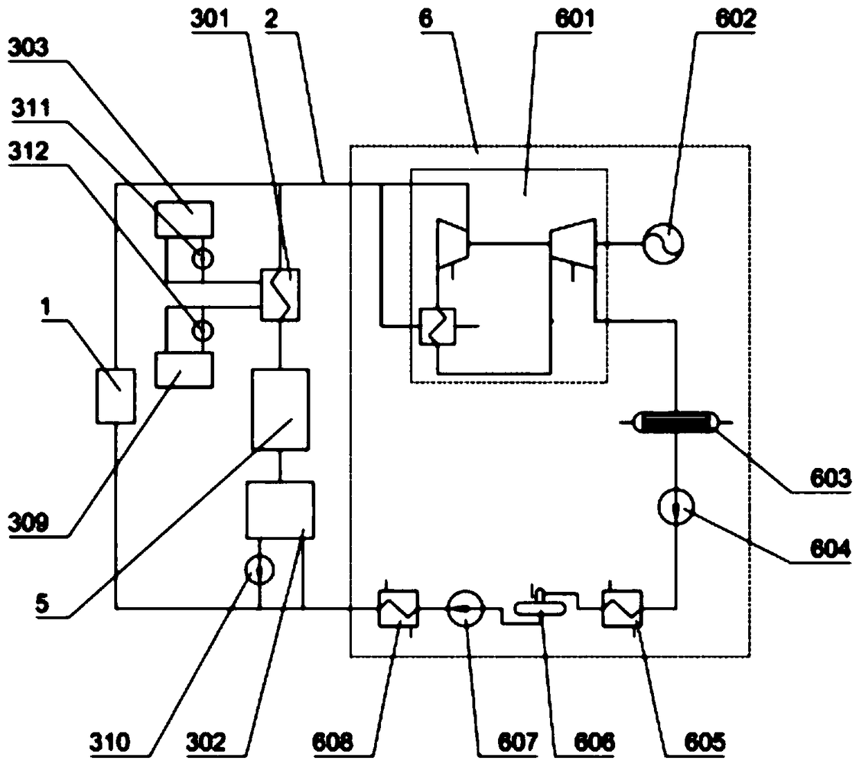 Composite heat storage and extraction system and method suitable for peaking power generation