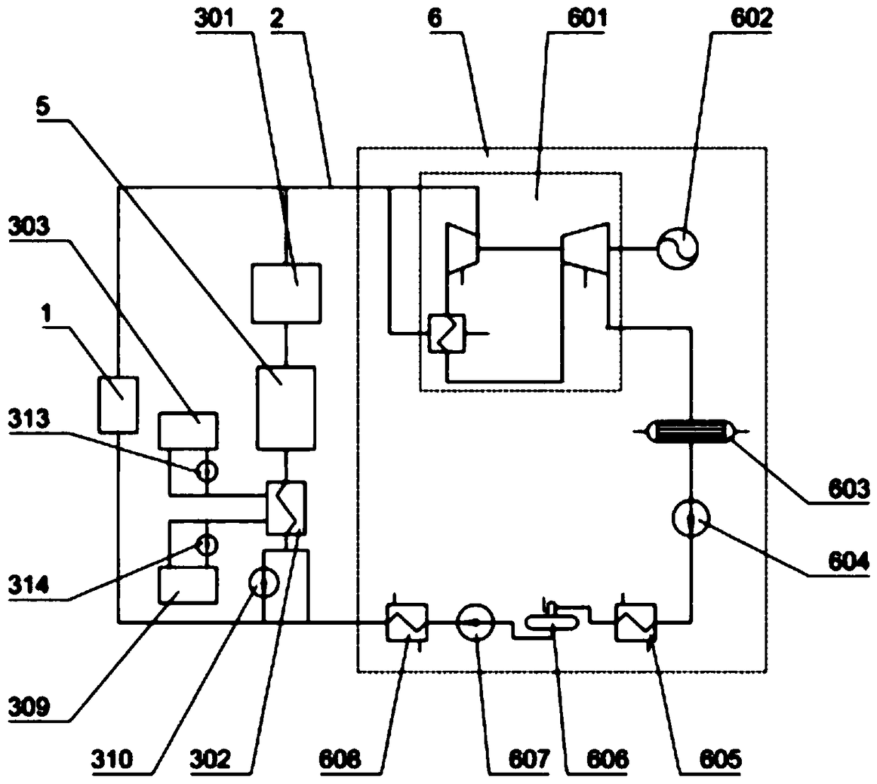 Composite heat storage and extraction system and method suitable for peaking power generation