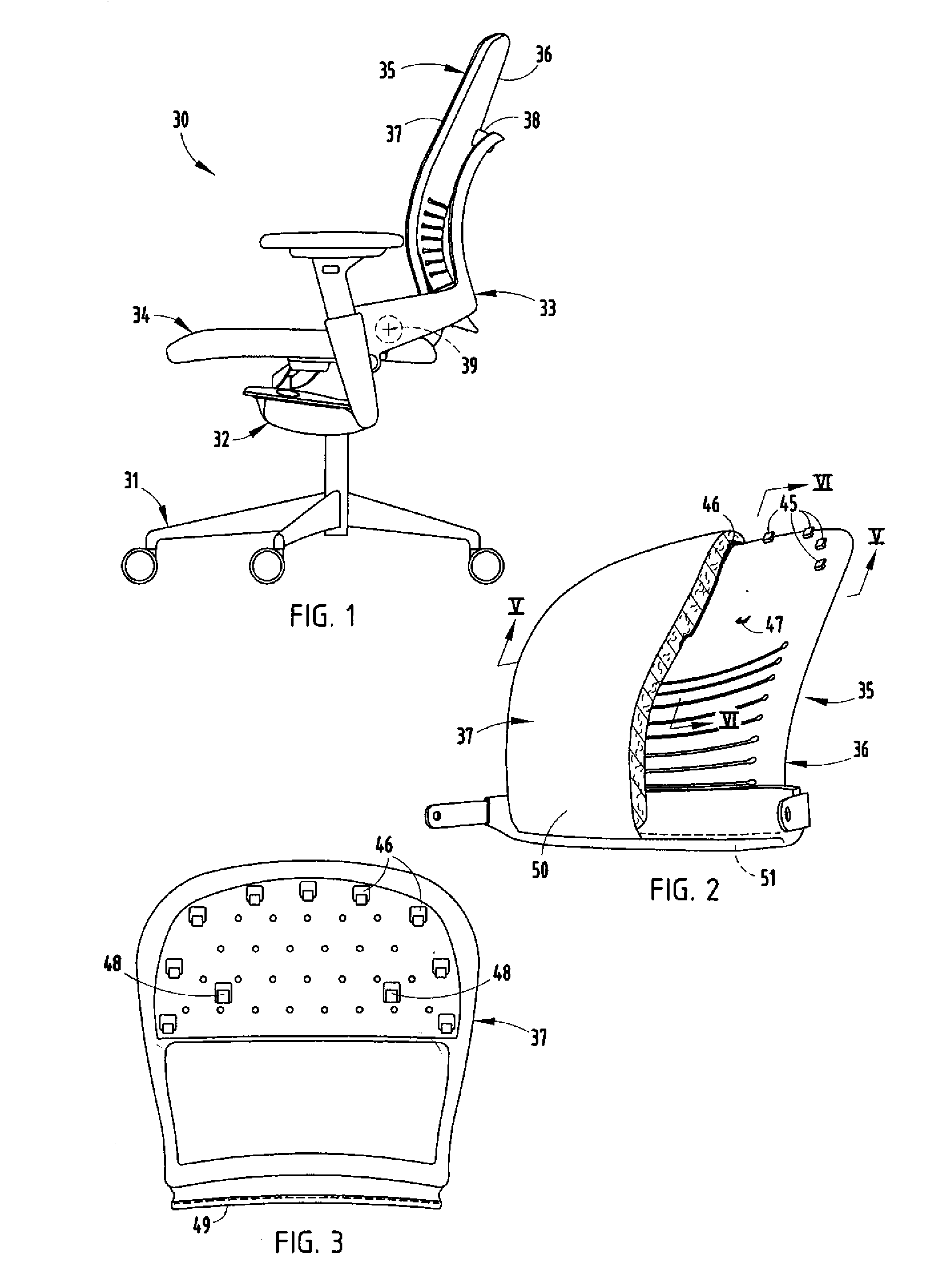 Seating unit with formed cushion, and manufacturing method