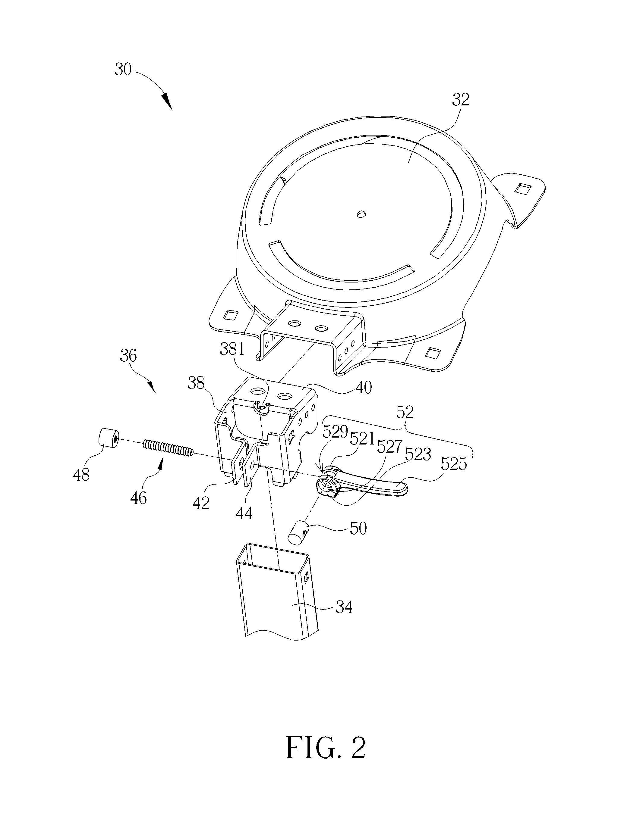 Clamping mechanism with easy assembly and antenna device therewith