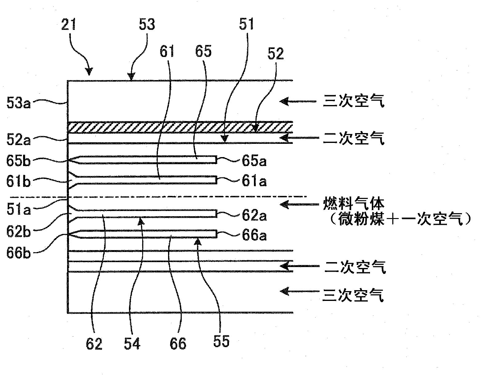 Combustion burner, solid-fuel-combustion burner, solid-fuel-combustion boiler, boiler, and method for operating the boiler