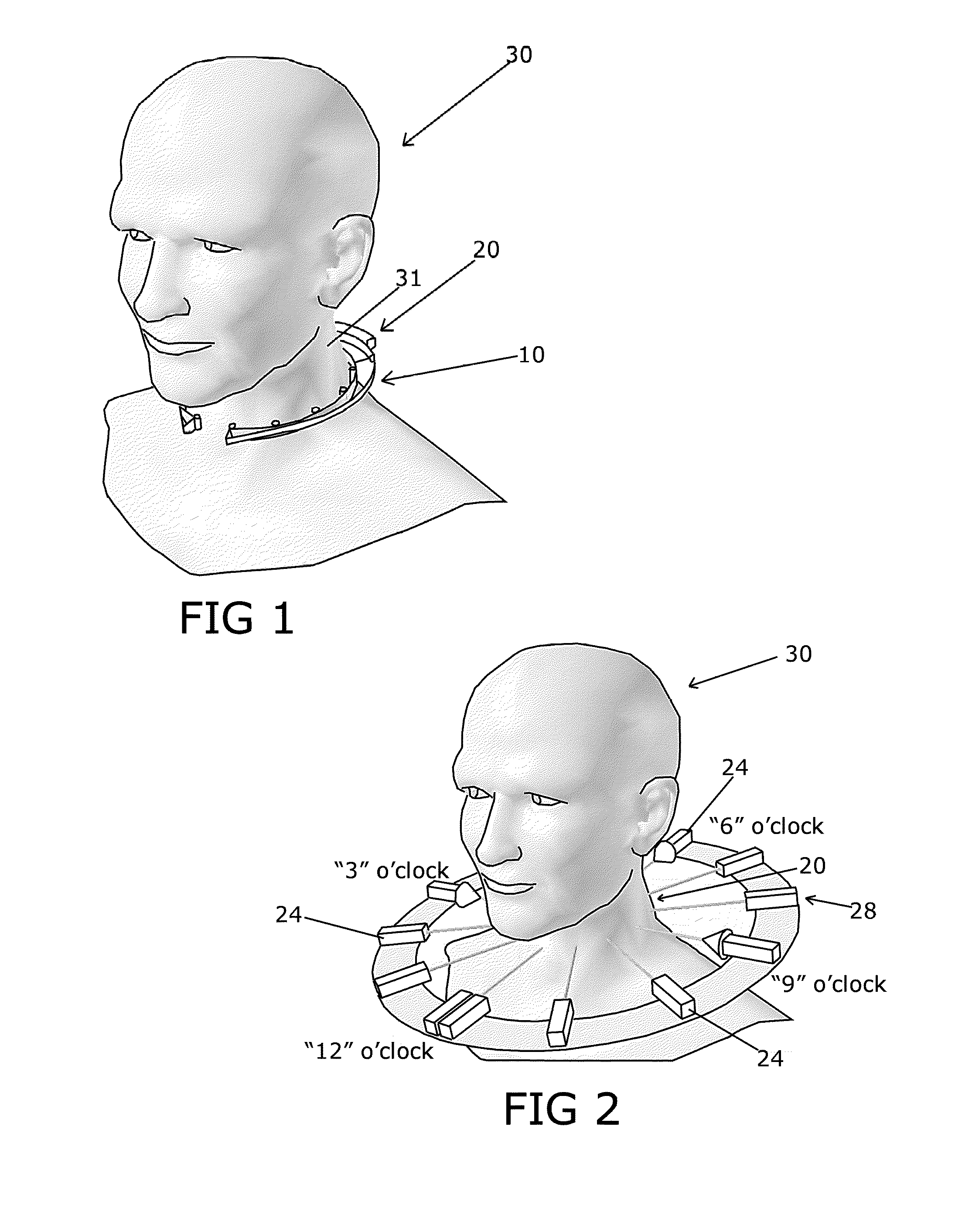 Tactile communication device for the neck