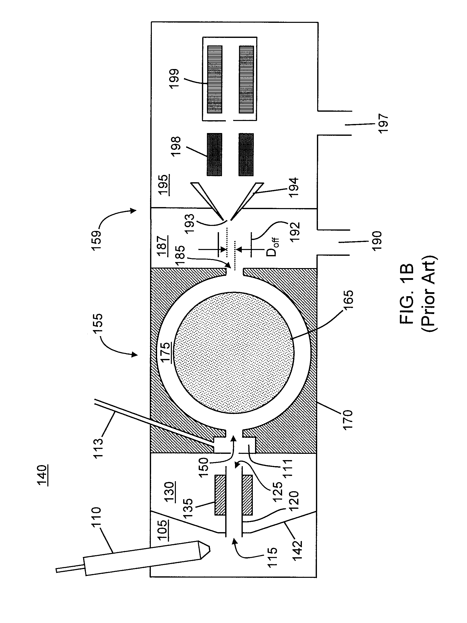 FAIMS Having a Displaceable Electrode for On/Off Operation