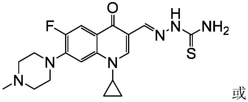 A kind of n-methylciprofloxacin aldehyde thiosemicarbazone derivatives and its preparation method and application