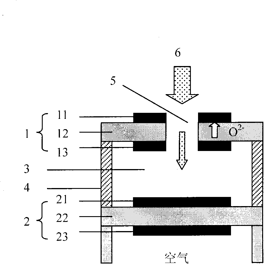 Wide range air/gasoline proportionality measurement sensor for automobile