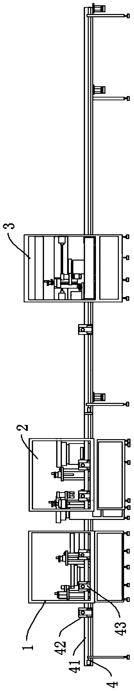 Full-automatic plug pressing, core pressing and cap screwing production line