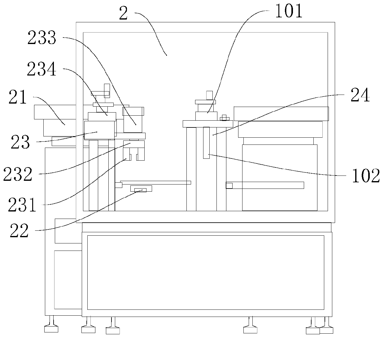 Full-automatic plug pressing, core pressing and cap screwing production line