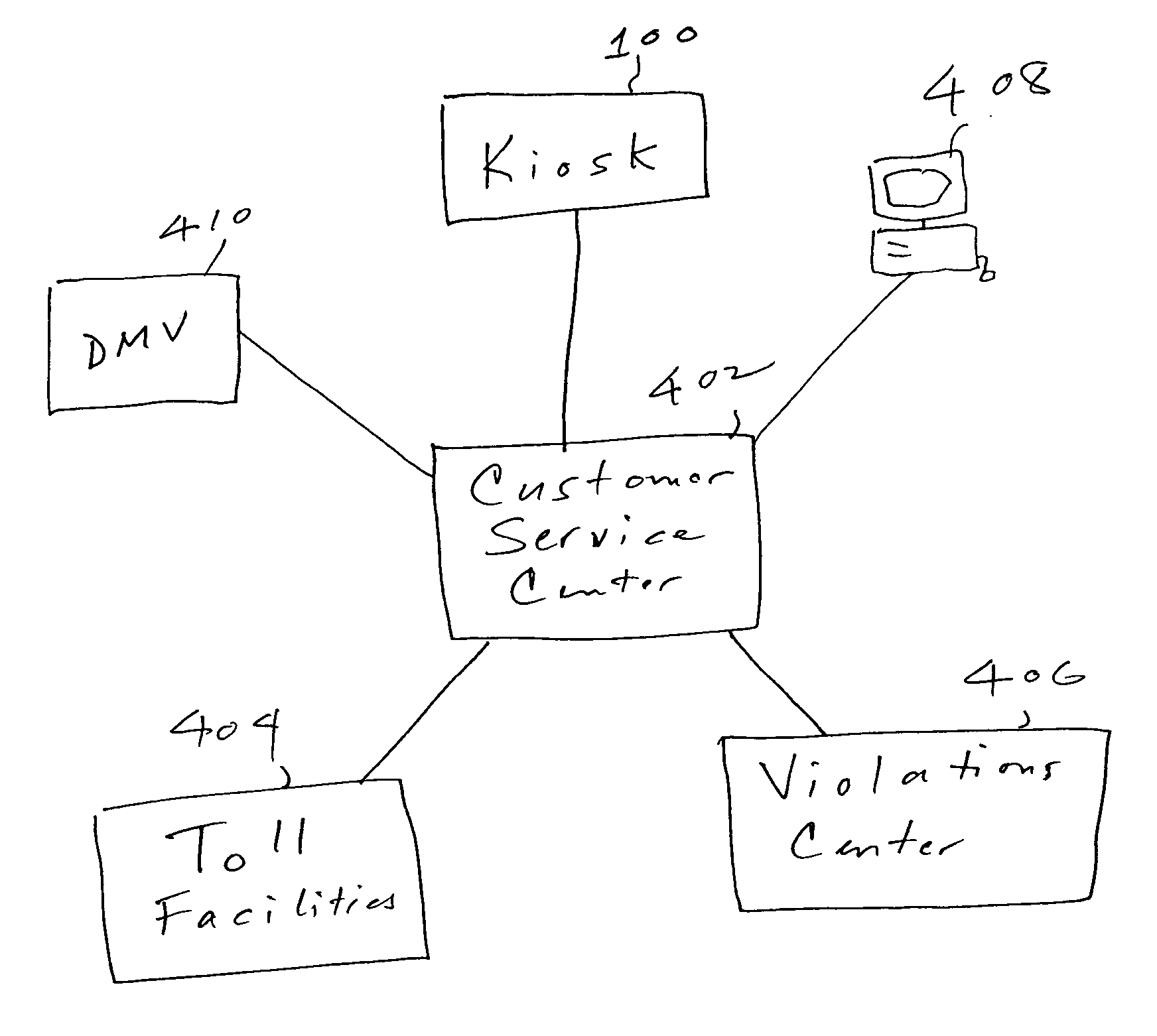 Self-service electronic toll collection unit and system