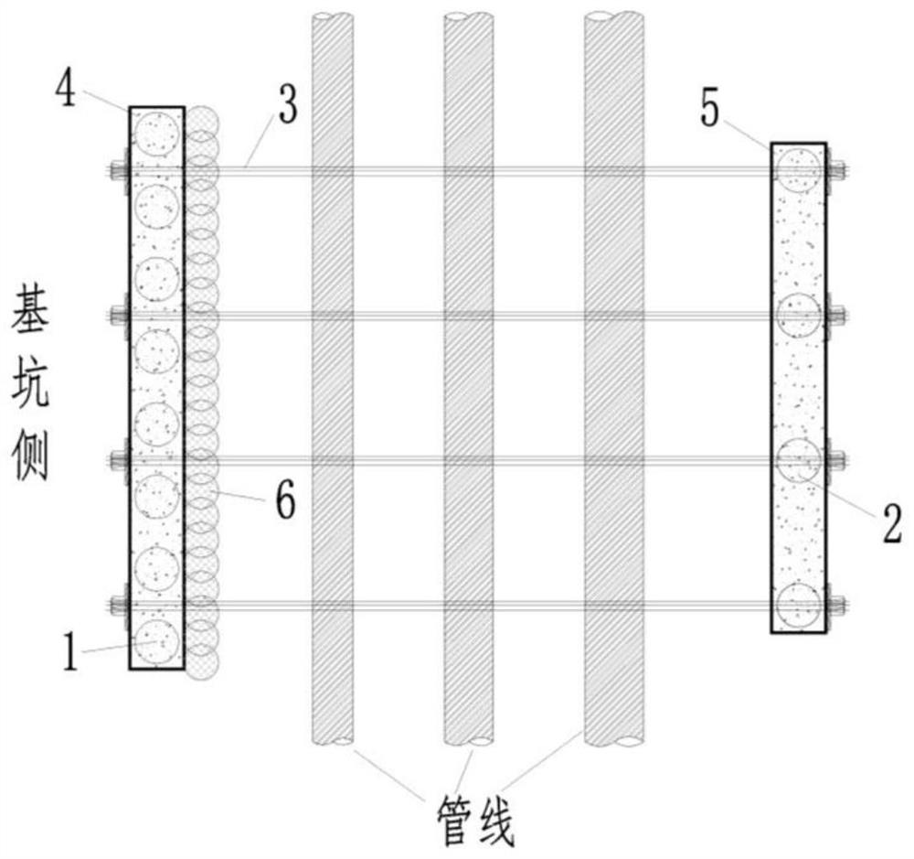 Anchoring type supporting system based on horizontal anchor cables and counter-force piles and construction method thereof