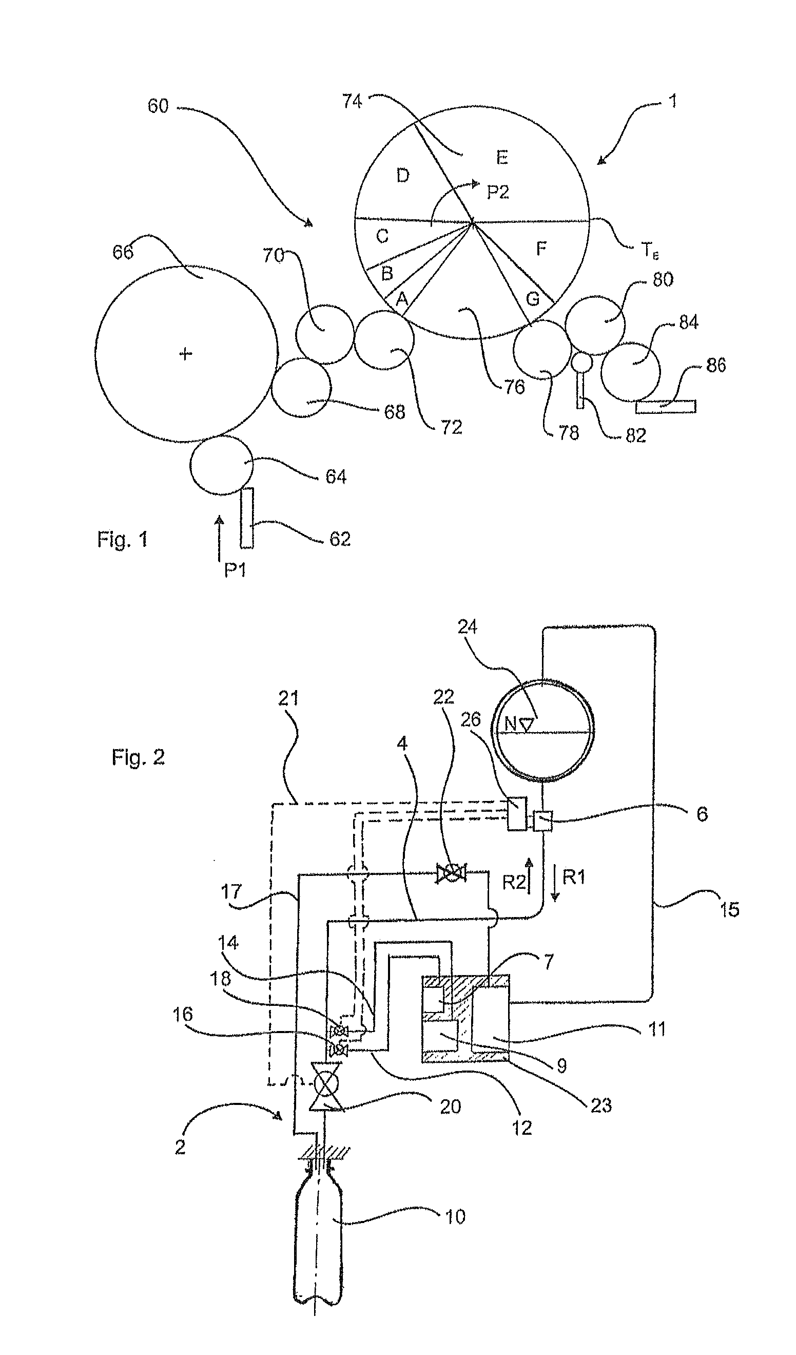 Filling device for filling containers