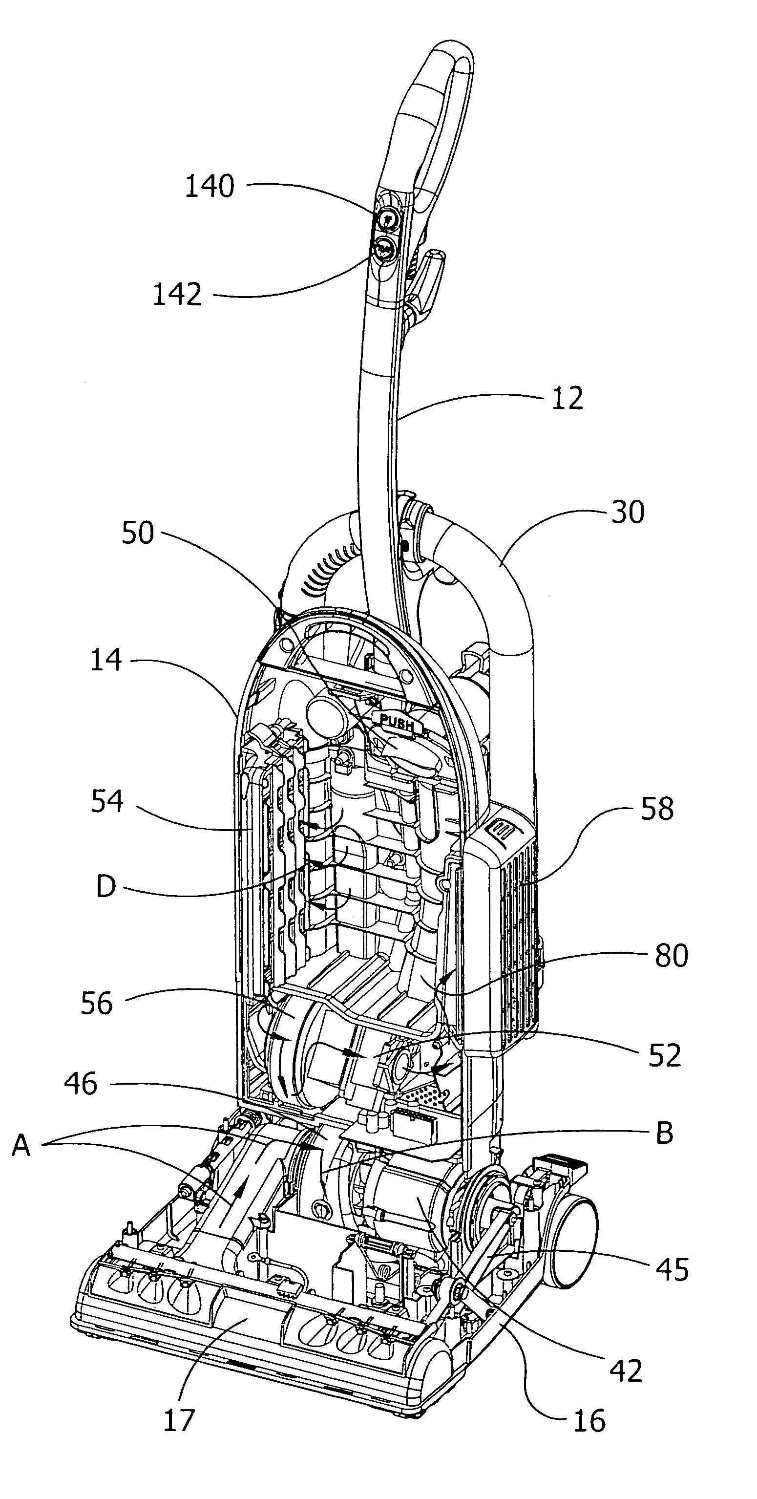 Dual motor upright vacuum cleaner