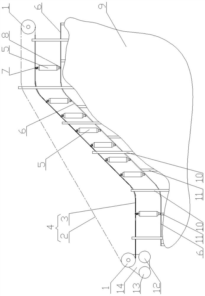 Mountain multi-cableway multi-cycle partial load type gravity energy storage power station system