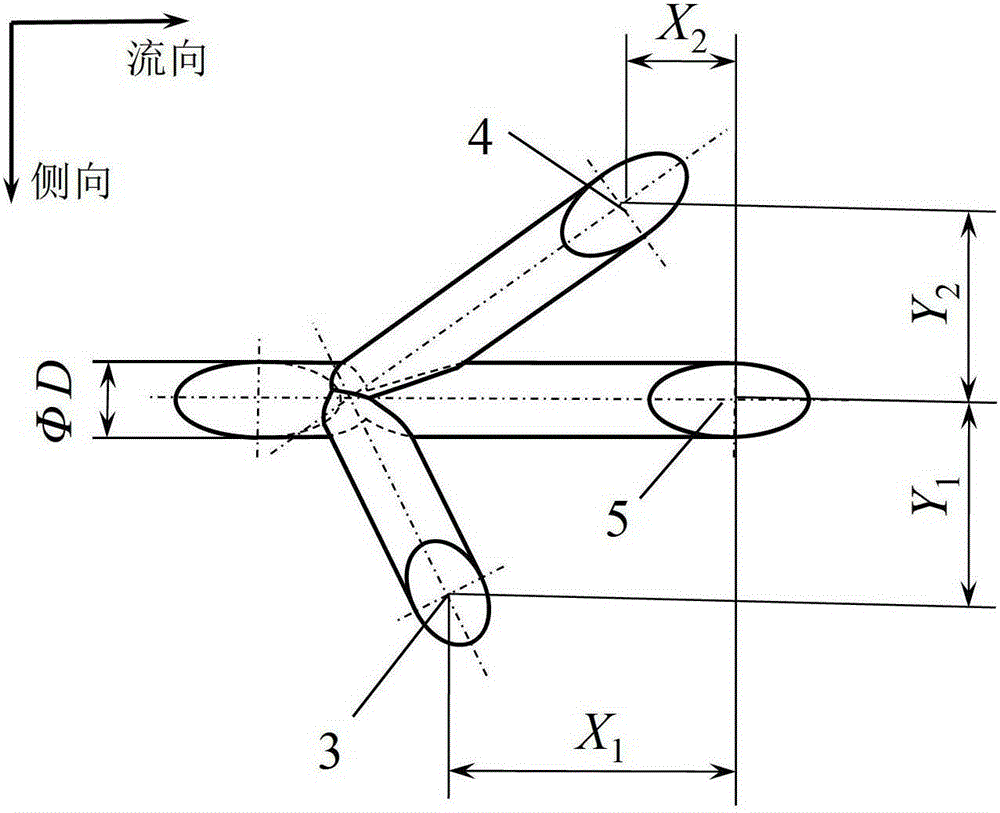 A Branched Film Hole Structure for Gas Turbine Engine Cooling