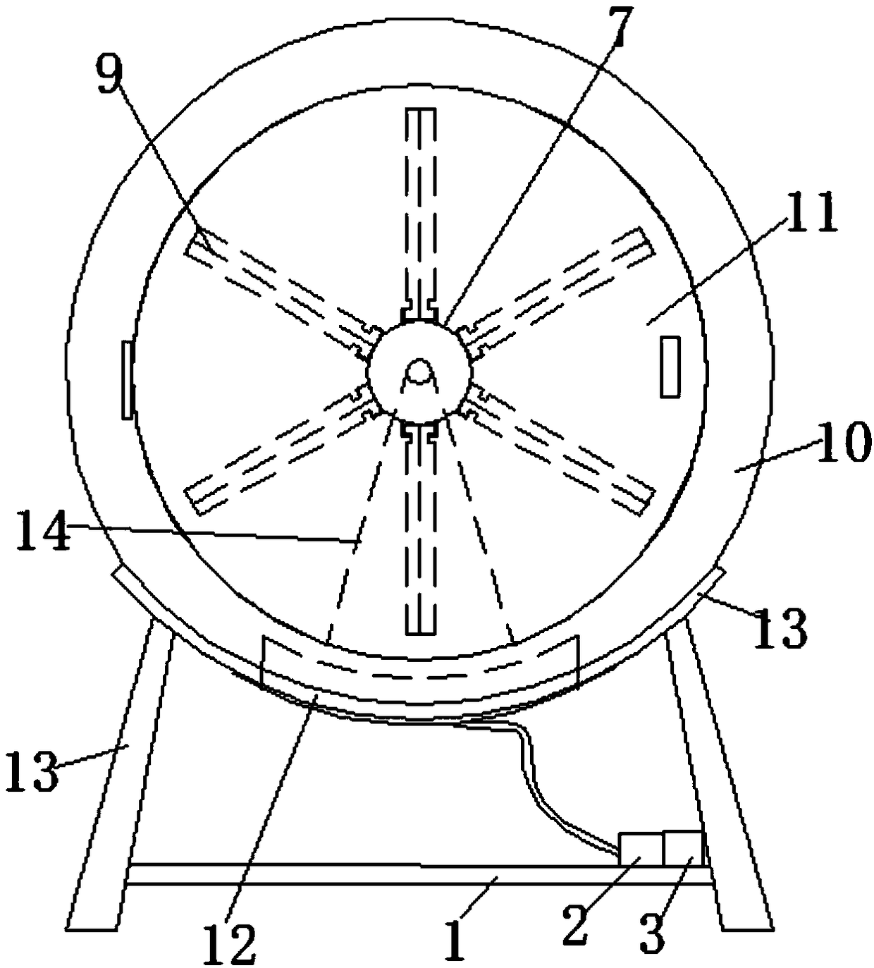 Overturning baking device in tea production